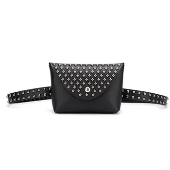 

Fashion Rivets Waist Pack Women PU Leather Waist Bag Hasp Chest Bag waist bags women designer fanny pack fashion belt bag A1