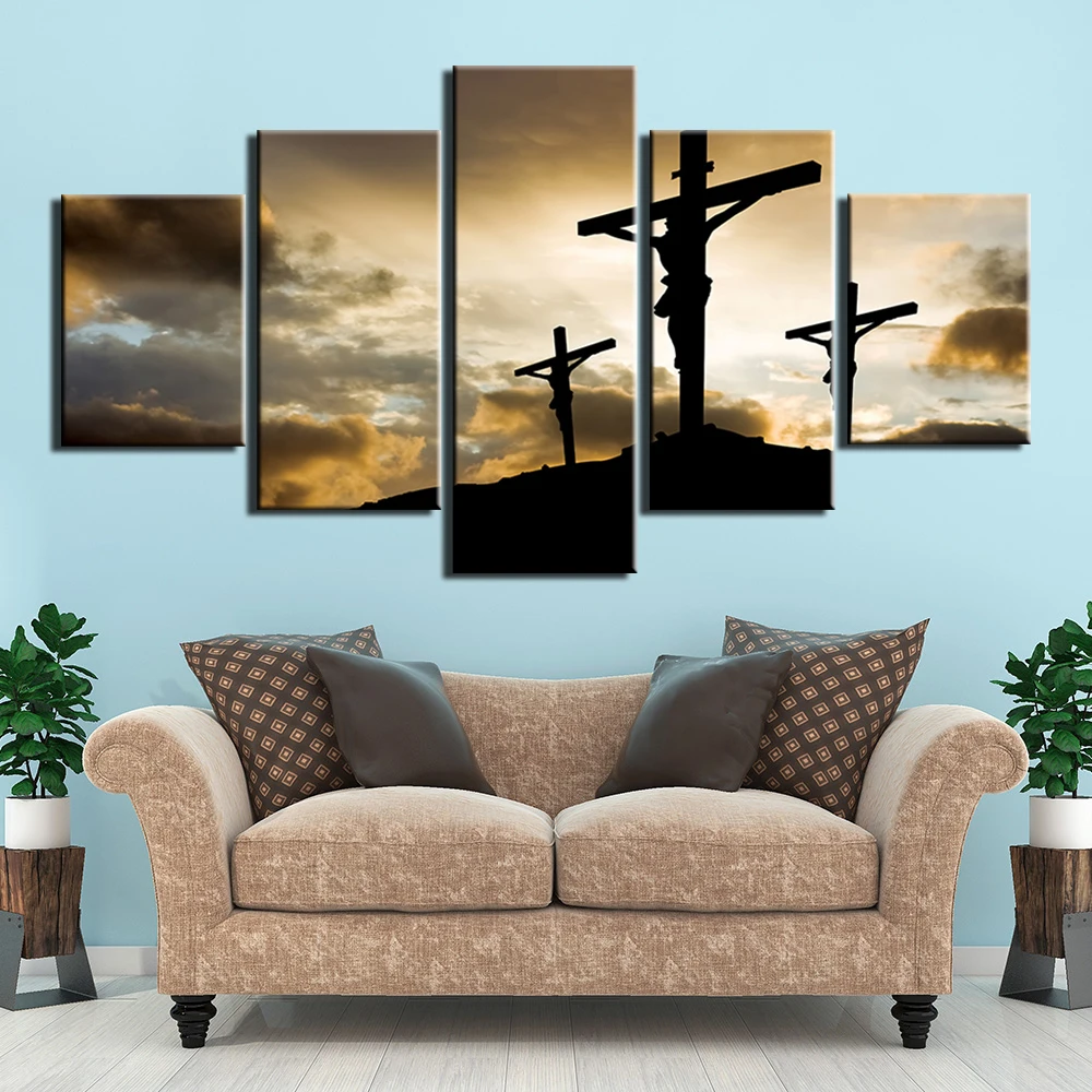 

Wall Art Painting Canvas Print Christianity Pictures 5 Pieces Prints Poster For Living Room Home Decor Modern Artwork