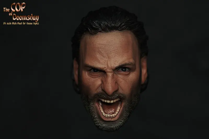 

Custom 1/6 Scale Screaming Rick Grimes Head Sculpt For Hot Toys Figure Body