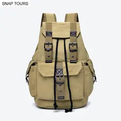 SNAP TOURS 2019 Холст Путешествия Рюкзак Для для мужчин винтажный ремень большой ёмкость ноутбук поездки человек Conputer Back Pack