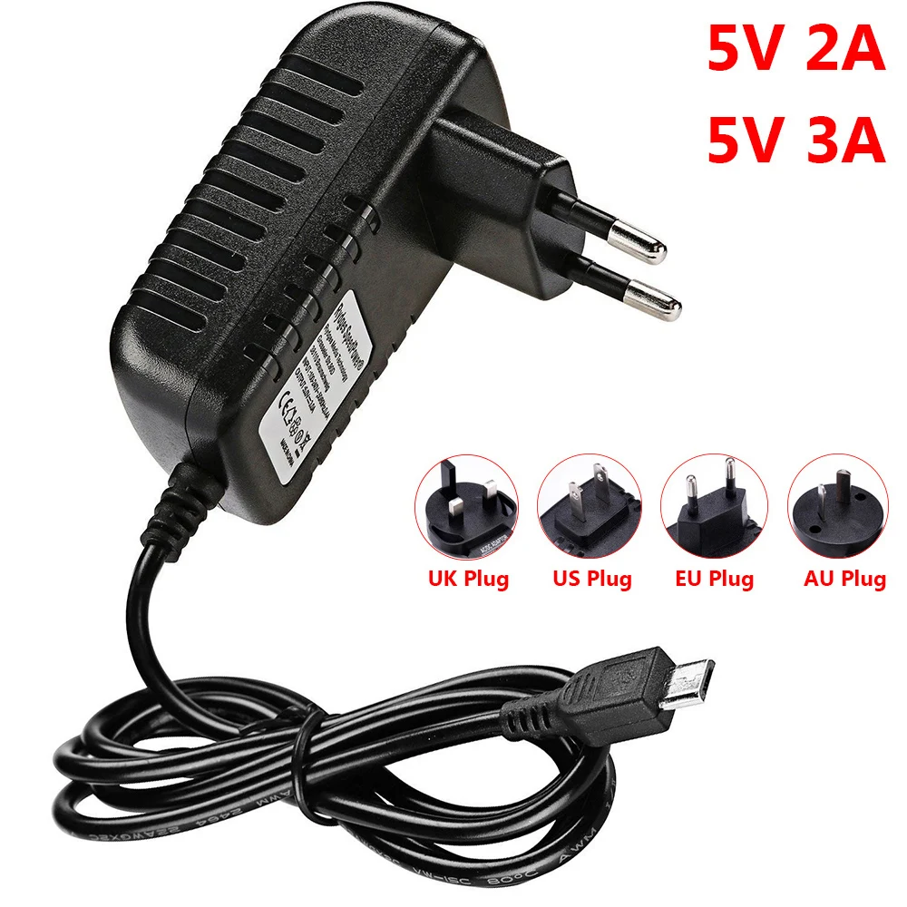 

1PC 100-240V US/EU/AU/UK Plug 5V 2A 3A AC/DC Adapter Power Supply Micro USB Charger For Raspberry PI 3 Zero Tablet PC