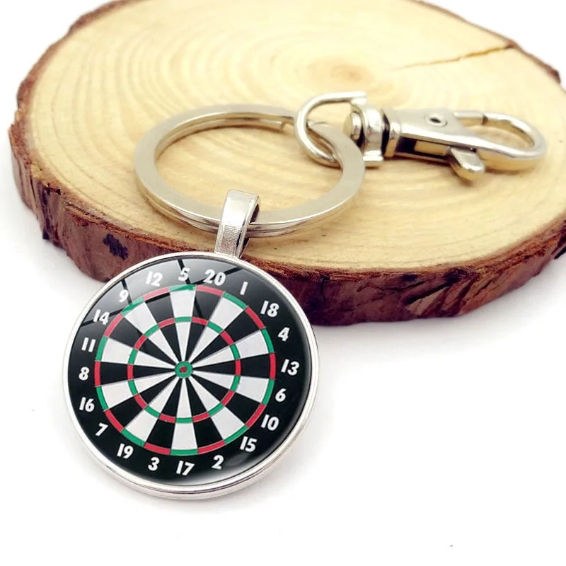 

100 Pcs/Lot Portable Creative Fashion Darts Target Design Key Chain Retro Metal Key Ring Pendant keychain trinket locksmith