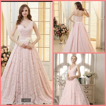 

2016 new design ball gown pink lace stylish prom dress court train princess puffy long prom gowns court train prom dresses