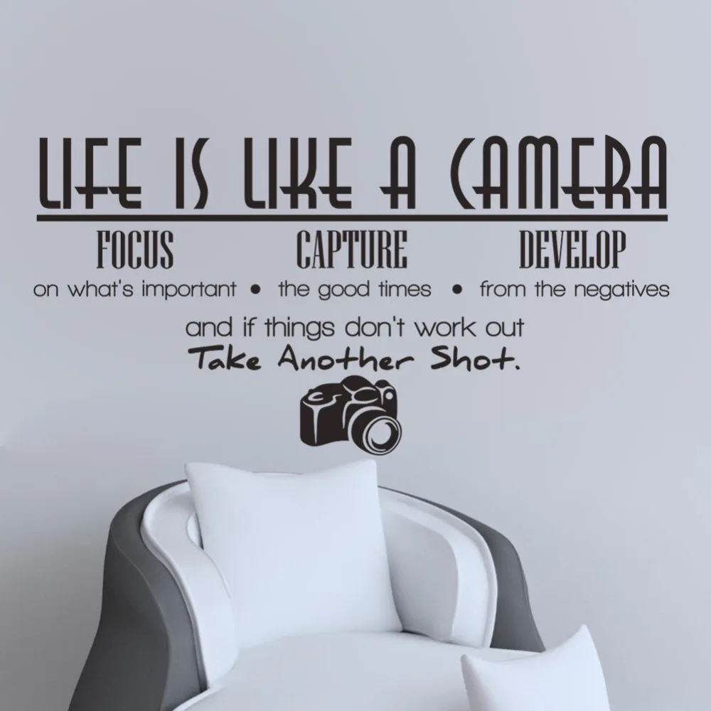 Free Shipping Removable Life Is Like A Camera Quote Wall Stickers Free Shipping Removable Life Is Like A Camera Quote Wall Stickers Decals Office Study Decoration Mural Diy In From Home Garden On