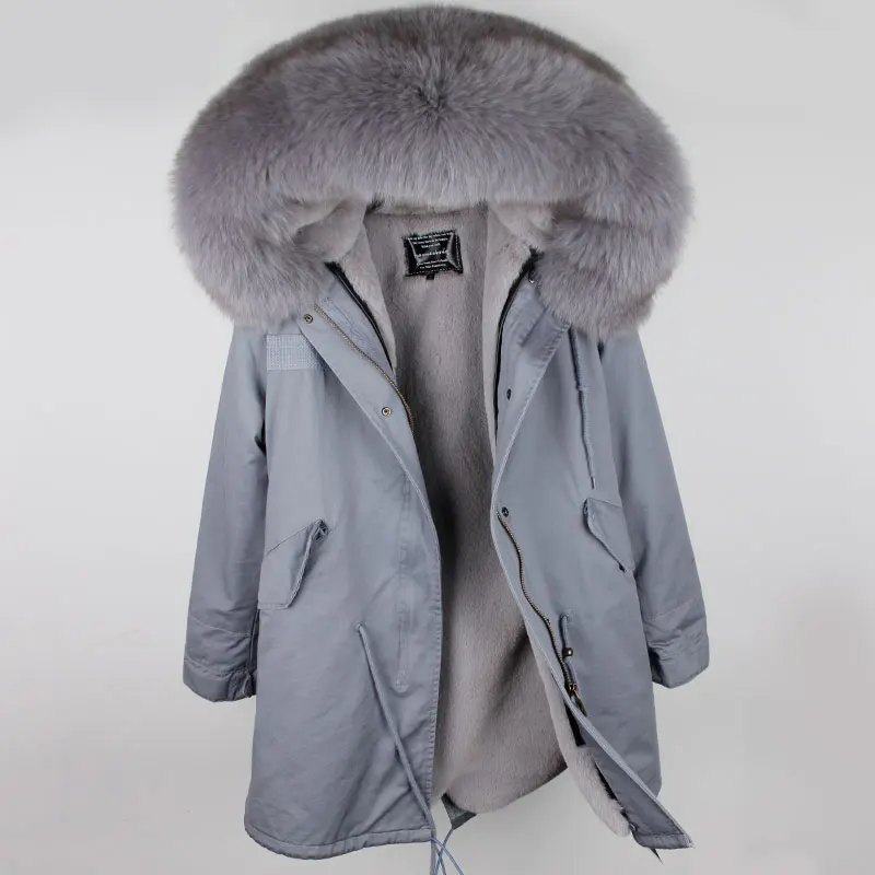 

2019 new long women winter jacket parkas real fur coat real big fox fur collar warm thick high quality warm faux fur liner