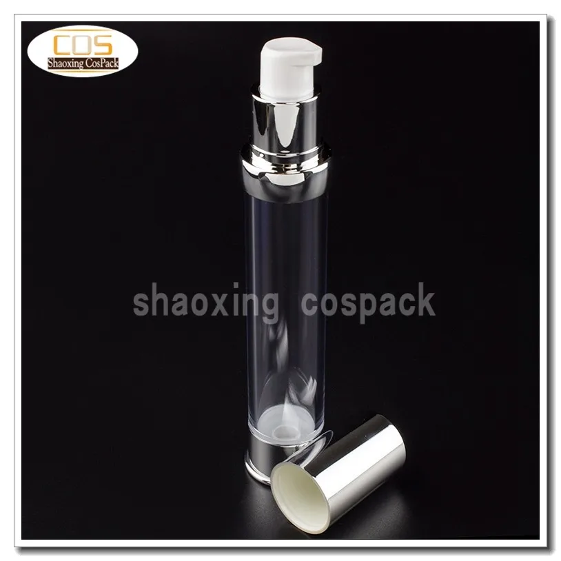 Cosmético com Dispenser Embalagens de Cosméticos Venda Online Claro Frasco Airless 30 ml Fundação Vazio 50 Pcs Za218-30ml 4 50 PCS Venda Online ZA218-30ml claro frasco