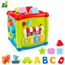 BEI JESS Math Puzzle Plastic Multifunctional Music And Lights Baby Toy Six Geometric Montessori Pattern Educational Gifts