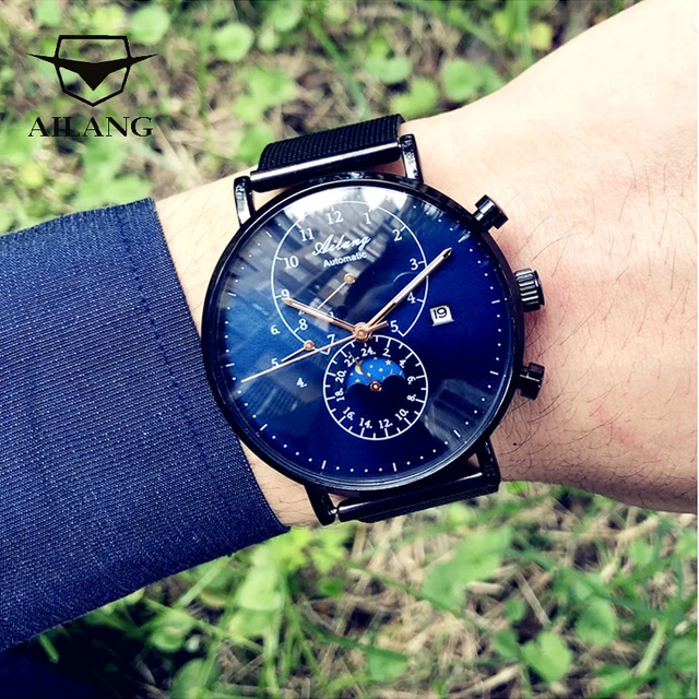 AILANG Brand Men's Mechanical Watch Quality Automatic Minimalist Waterproof Stainless Steel Diesel Watch Diver Simple Style Men 1