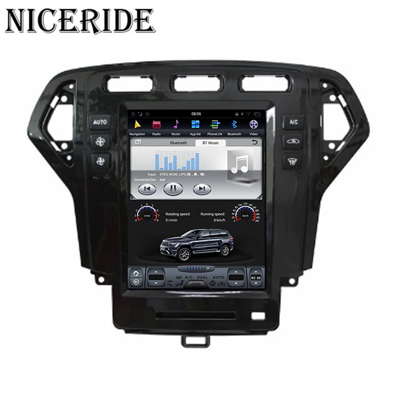 Best Niceride Vertical Screen Tesla Style 10.4" Car Dvd Player for Ford Mondeo 2007-2010 Car Radio Android 7.1 Gps Navigation BT Wifi 6
