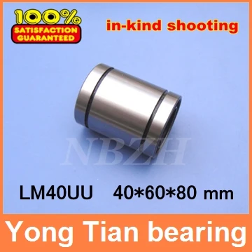 BAIJIAXIUSHANG LM40UU LM40 LM 40mm Linear Motion Bearings 406080 mm Standard Linear Bearing LM40 UU Linear Bearings 2 Pcs