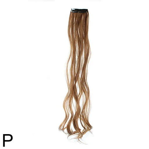 Similler, одна штука, полоски, цветные, выделенные, синтетические волосы для наращивания, на заколках, в стиле Омбре, 22 дюйма, длинные прямые волосы для фанатов - Цвет: P