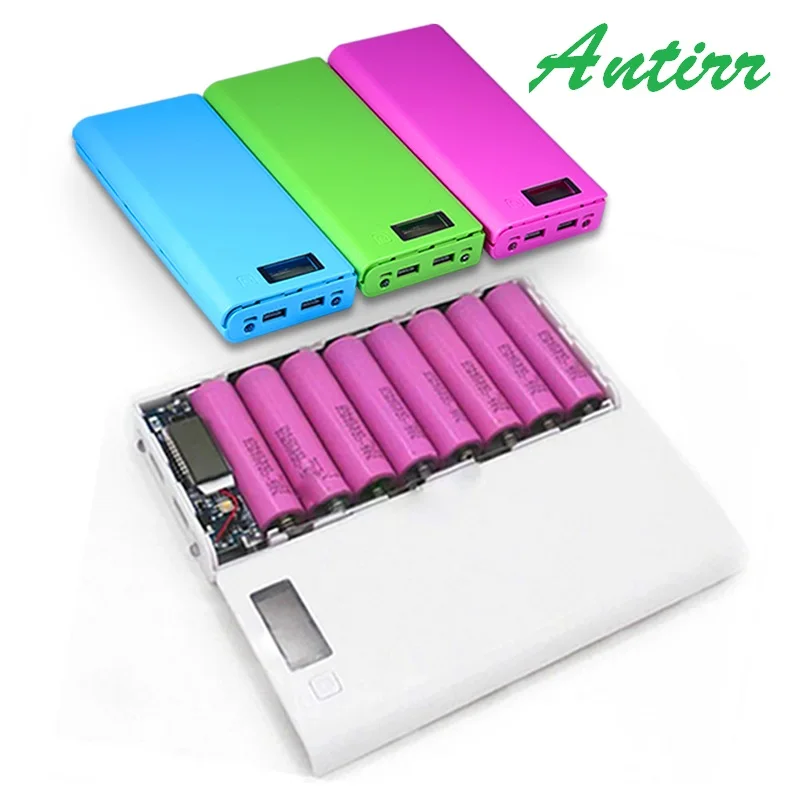

(No Battery) 8x18650 DIY Portable Battery Power Bank Shell Case Box LCD Display Dual USB Powerbank Box DIY KIT Powerbank 18650