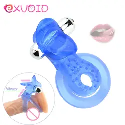EXVOID Вибратор в форме языка пенис вибрационное Кольцо Задержка эякуляции секс-игрушки для мужчин мужские часы силиконовые кольца товары
