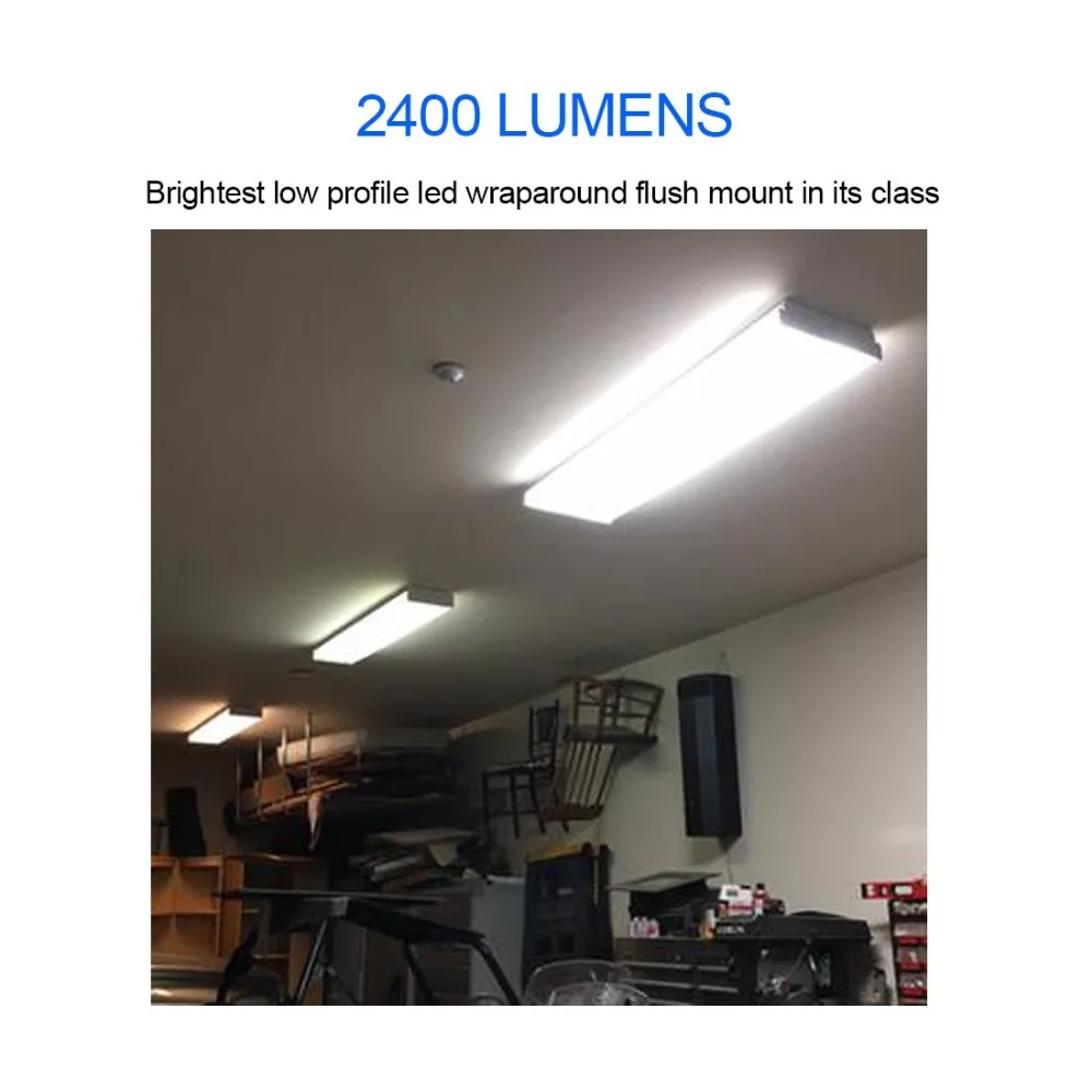 2FT LED Flushmount LED Garage Lights - 20W 2400LM - 4000K Neutral White Linear Ceiling Lighting shop light strip string LED10 (6)