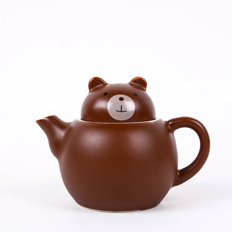 

Glass Teapots Coffee Cup Set Ceramic Portable Small Size Mini-belt Cover Kettle With Spoonful European Style Follow Home Lovely