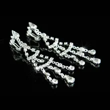 Свадебные вечерние пышные серьги для невесты висячие клипсы на люстры Аксессуары для выпускного CE1030