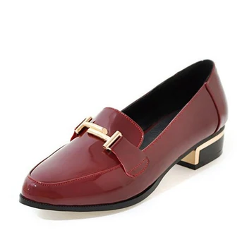 

Nice New Large Size 26-62 Fashion Spring Women Flats Shoes Ladies Metal Square Toe Slip-On Flat Women Shoes Z553
