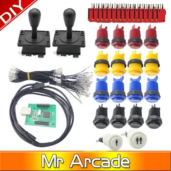 

Arcade parts Bundles kit With American Joystick microswitch button 2 players USB to jamma/PC board to DIY Arcade Machine