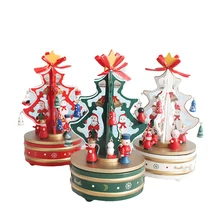 DIY Wooden Merry Christmas Advent Tree Music Box Ornament Christmas Music Box Home Furniture Decoration Toy Best Christmas Gift