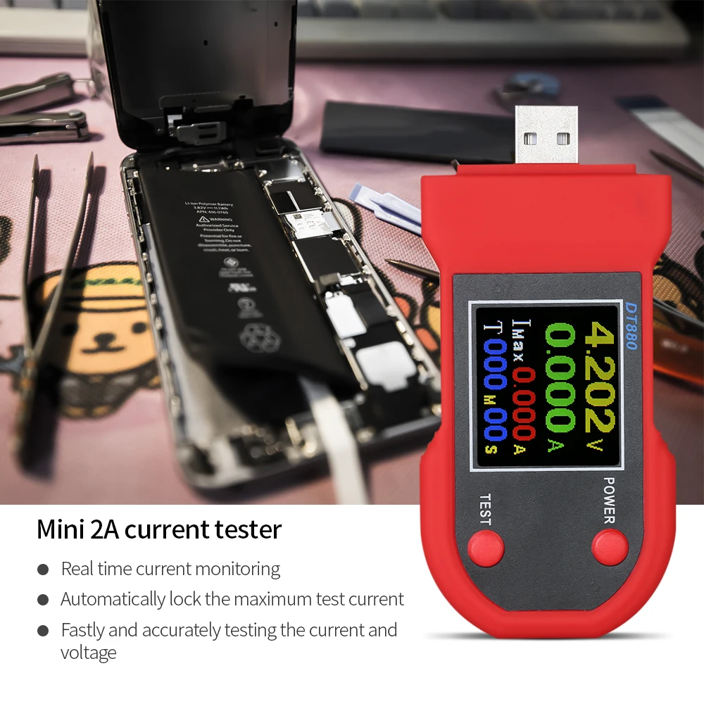 

KKMOON Mobile Phone Current Tester Voltmeter Ammeter Current Maintenance Analyzer for iPhone6/6P/6S/6SP/7/7P/8/X/XS