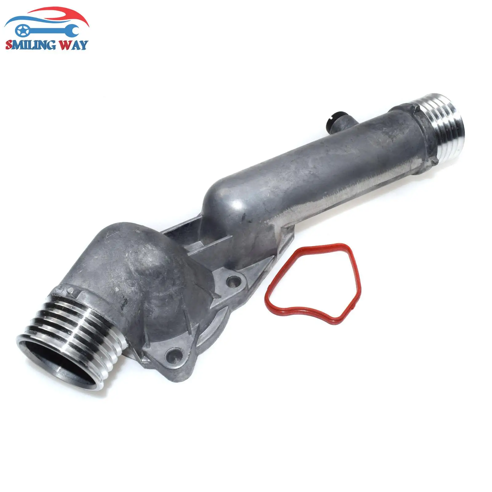 SMILING WAY Coolant Thermostat Housing Cover & Gasket For BMW 5er E39