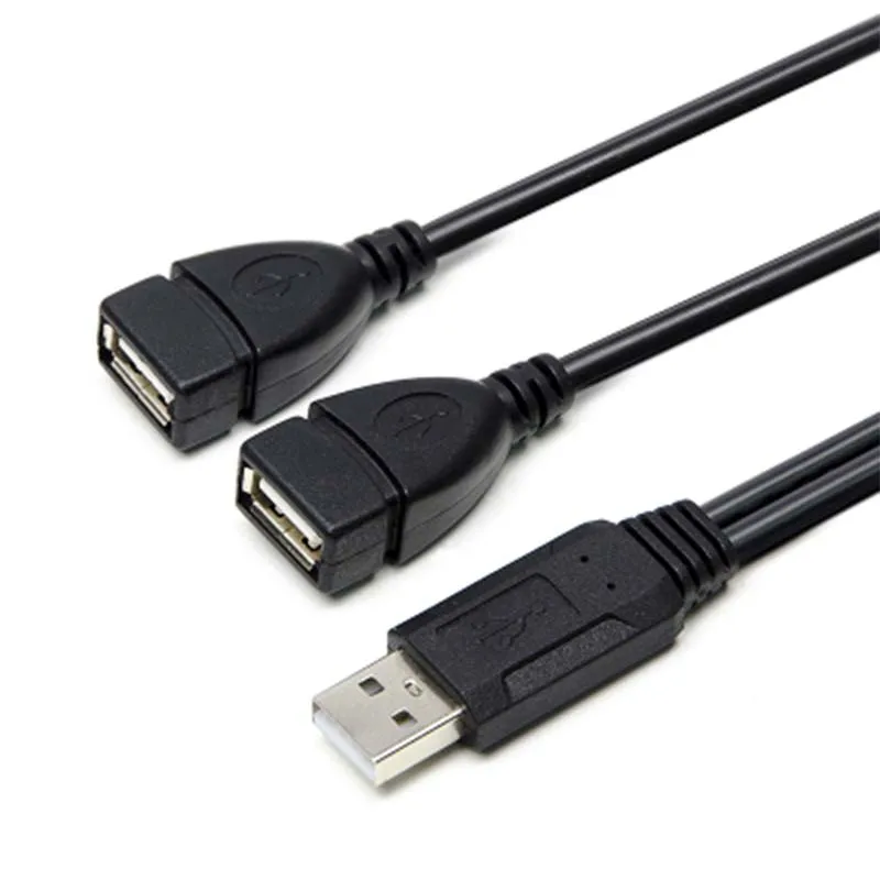 Двойной USB удлинитель A-Male до 2 A-Female Y кабель адаптер питания сплиттер USB2.0 Male до 2Dual USB Female Jack Y Splitter зарядное устройство