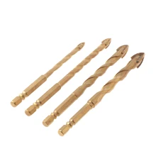 1 Pc 6/8/10/12mm Titanium Tungsten Carbide Tile Glass Cross Spear Head Drill Bit