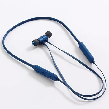 

Smart Bluetooth earphone Neck hanging type metal magnetic absorption sport music headset bass stereo noise cancelling waterproof