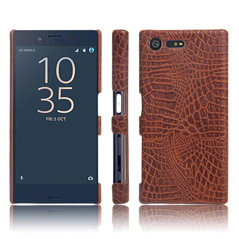 

For Sony X Compact XMini F5321 Case Crocodile Pattern Hard PC with PU Leather Back Cover Case for Sony Xperia X Compact F5321