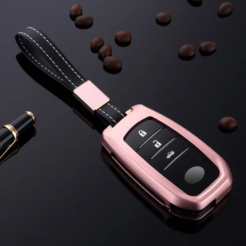 

Aluminum Alloy For Toyota Hilux Fortuner Land Cruiser Camry Remote Key Case Fob Shell Cover Holder 2016 2017 2018 Light weight