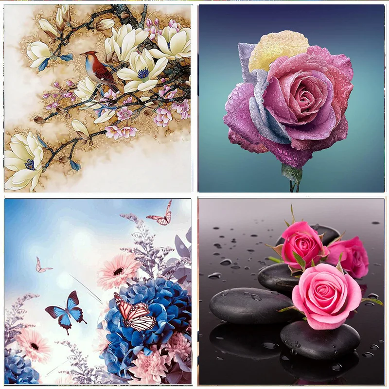 

5D DIY Diamond Painting Full Diamond Colorful Flower Embroidery Set Mosaic Cross Stitch picture Rhinestone Home Decoration Gifts