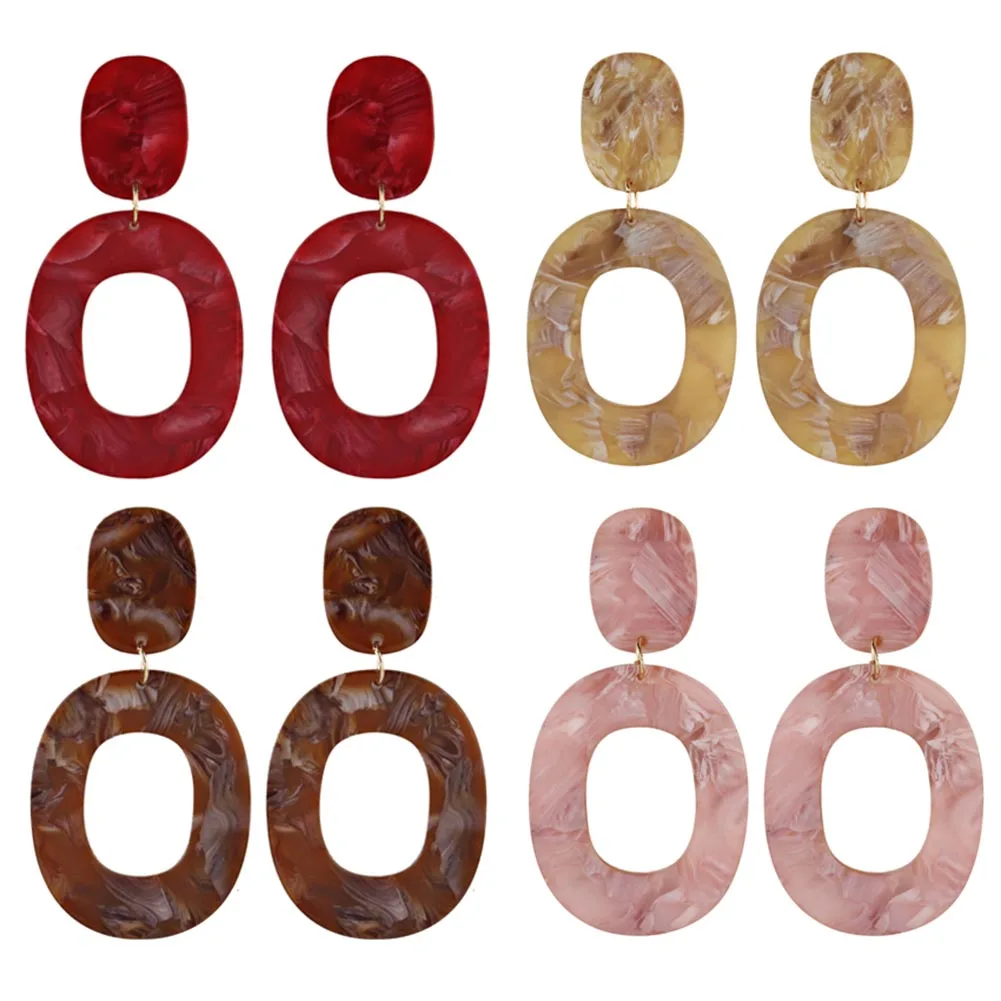 

2018 New Fashion Retro Acetic Acid Tortoiseshell Niche Colorful Earrings New Female Gift