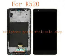 Für lg stylus 2 k520 ls775 lcd display mit touch glas digitizer frame assembly pantalla schwarz farbe