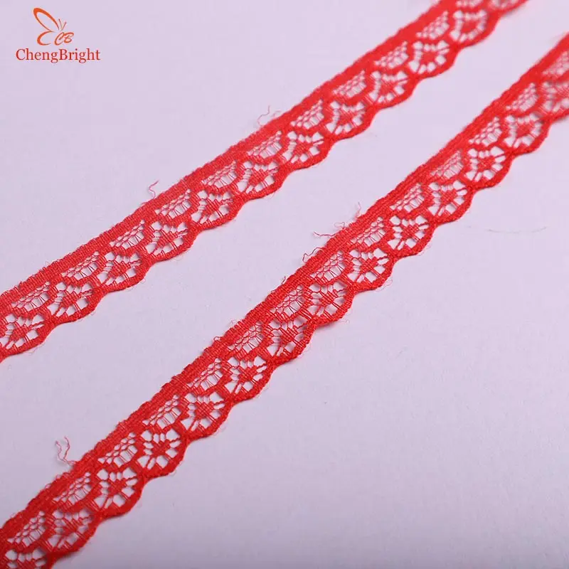 ChengBright 10 ярдов кружевная лента 14 мм ширина кружевная отделка Ткань DIY вышитые кружева отделка для швейных аксессуаров Африканское кружево - Цвет: Red