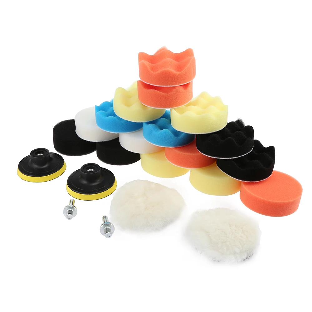 22PCS/Set Sponge Buffing Pad Drill Polishing Car Beauty Tool For Car