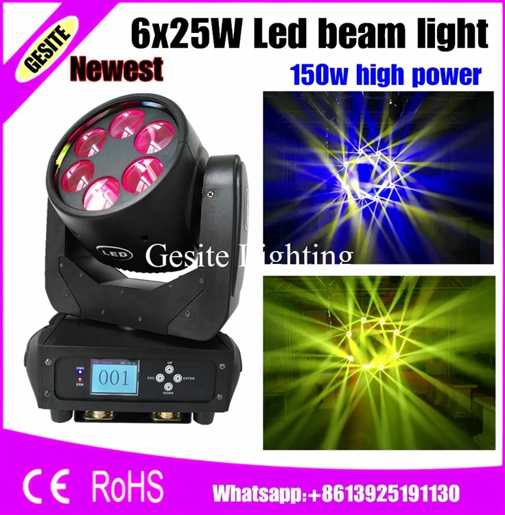 2 шт./лот новейшие высококачественные светодиодные подвижные лучи 6X25W 100 240 В|beam