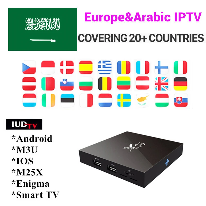 

X96 Best Sweden iptv 2500+ live S905X Quad Core 4k Android 7.1 tv box French Germany Dutch UK Arabic Europe iptv Hot selling box