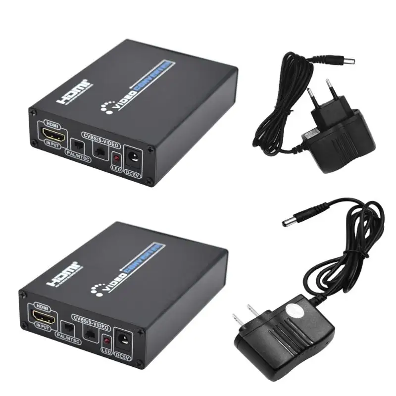 

ALLOYSEED Mini Composite 1080P Audio Video HDMI To AV CVBS Terminal Video Connector Adapter with 3RCA S-Video Cable for DVD VCR