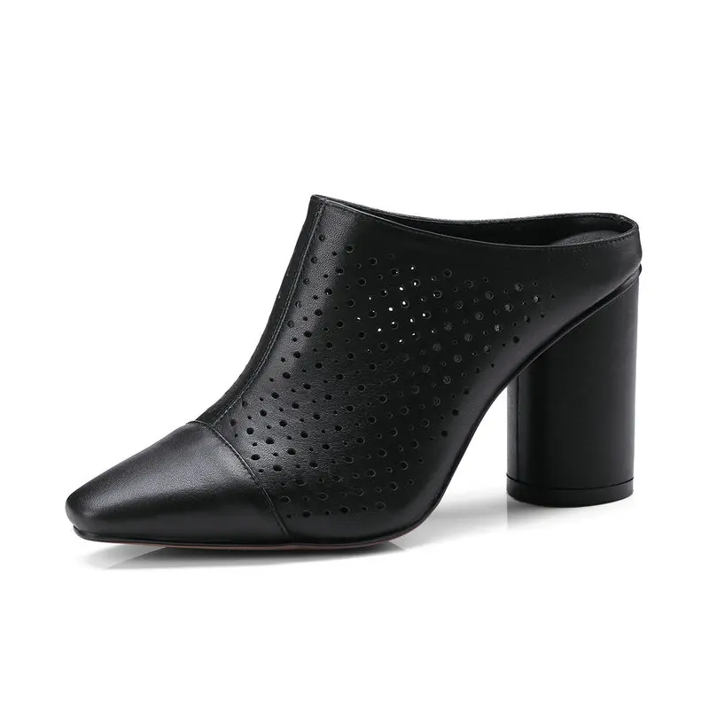 Véritable jaune Femme Robe Orteil Cuir Noir blanc D'été Pompes Chaussures Slingbacks Hauts Poined Femmes Talons rrwaq6g