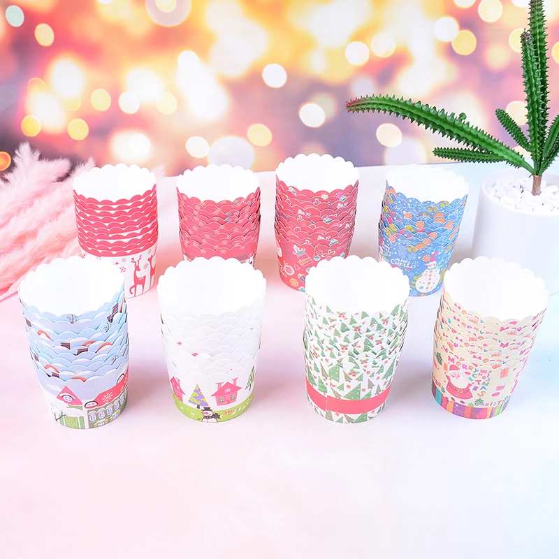 Cupcake Case Paper Cups Christmas Cupcake Holder Liners Pastry