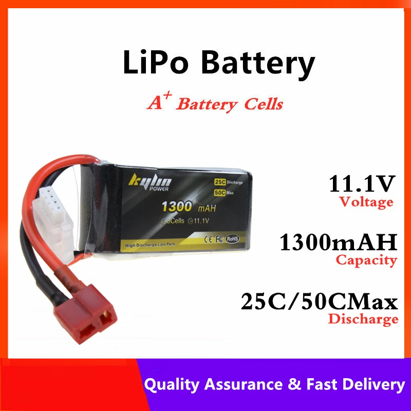 

Lipo battery 3S 11.1V 1300mAH 25C/50C Max Large capacity RC Drones FPV airplane high rate Lithium Battery