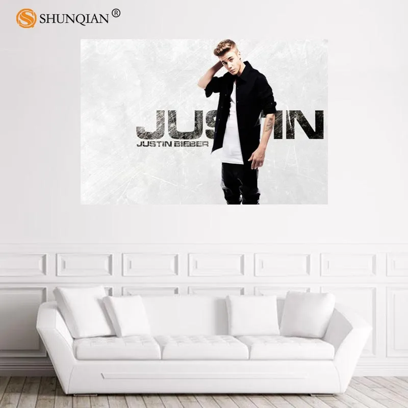 

Nice Justin Bieber Poster Custom Satin Poster Print Cloth Fabric Wall Poster Print Silk Fabric Print Poster