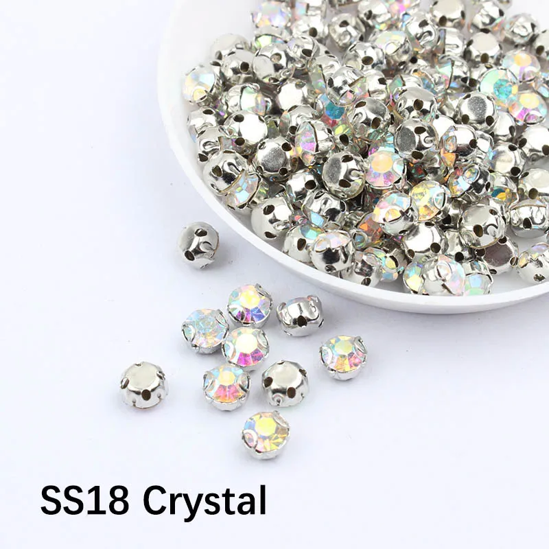 ss18 crystal AB 250 шт./упак. красочные с украшением в виде кристаллов коготь Стекло Стразы для Костюмы Свободные Flatback пришить стразы камень декорация рукоделие хобби - Цвет: ss18 crystal AB