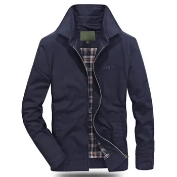 

Autumn and winter men's jacket business casual cotton jacket solid color long sleeve large size coat M-4XL