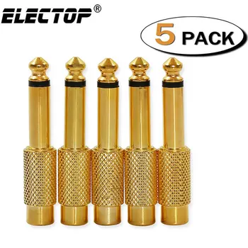 

Jack RCA Female to 6.35mm Male Connector Headphone Amplifier Audio Adapter Microphone Converter Audio AUX Male Jack Plug Adapter