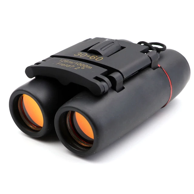 red binoculars