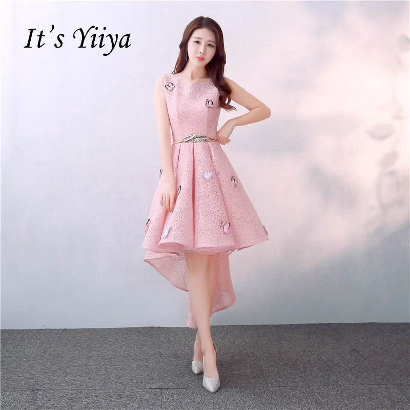 pink tea length dress
