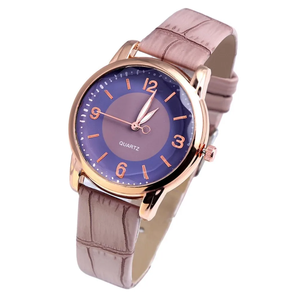 

Luxury Rose Gold Womens Watch Sliver Leather Strap Wrist Watch For Women Age Girl Automatique Gmt Hours Clock Women Relogios *A
