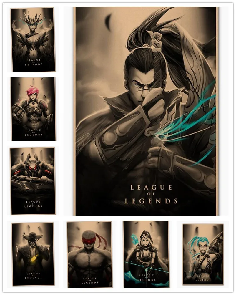 Творческие винтажные League of Legends герои lol Ретро плакат крафт-бумага бумага бар кафе
