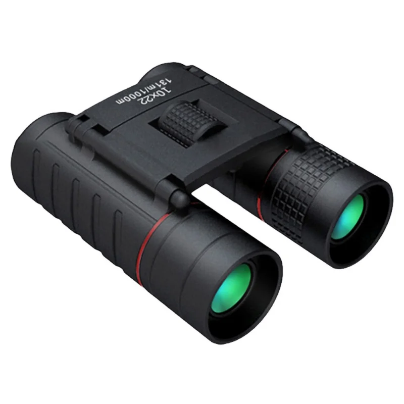 Mini Compact Binoculars 10x22 Folding Binoculars With Wide Angle High